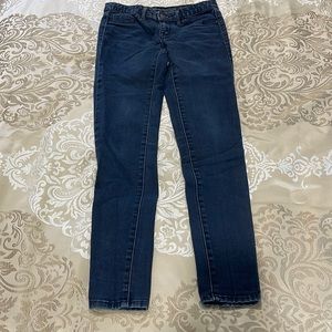 MOSSIMO DARK BLUE MID RISE DENIM LEGGINGS OR JEGGINGS